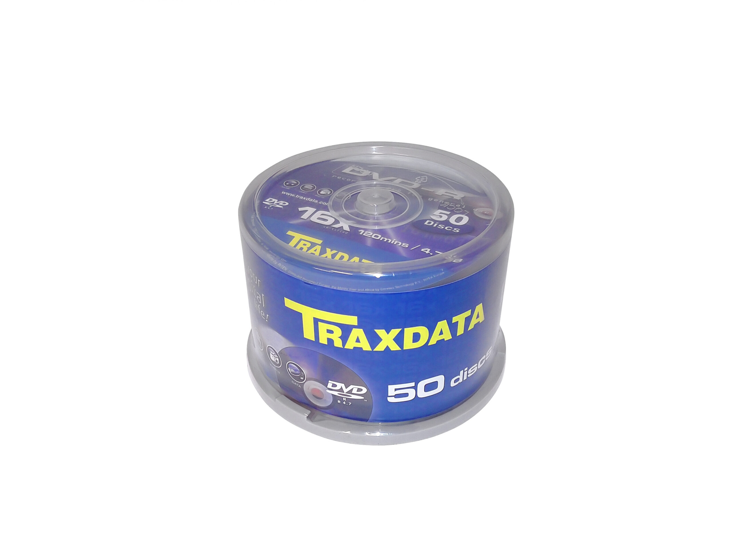 DVD R TRAXDATA 4 7GB 16X SPEED SPINDLE 50 1 NOVOLUX